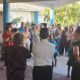 Mme RENGER CPC arts plastiques, M. SANZ IA-DAASEN, Mme MALHERBE directrice d'école